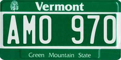 VT license plate AMO970