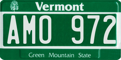 VT license plate AMO972