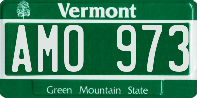 VT license plate AMO973