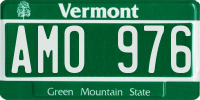 VT license plate AMO976
