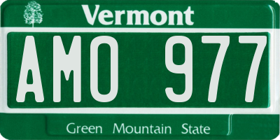 VT license plate AMO977