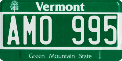VT license plate AMO995