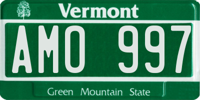 VT license plate AMO997
