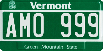 VT license plate AMO999
