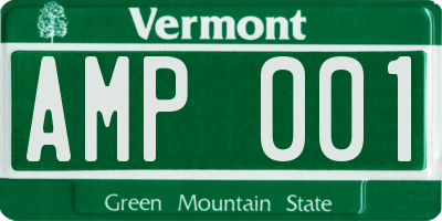 VT license plate AMP001