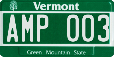 VT license plate AMP003