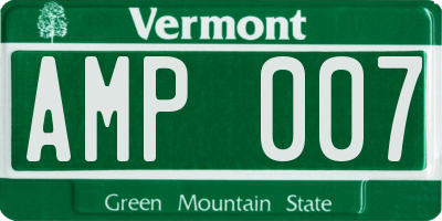 VT license plate AMP007