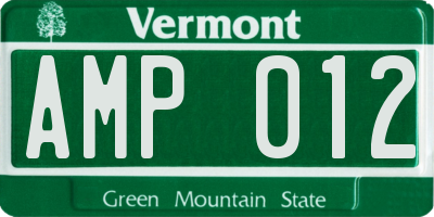 VT license plate AMP012