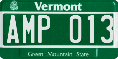VT license plate AMP013