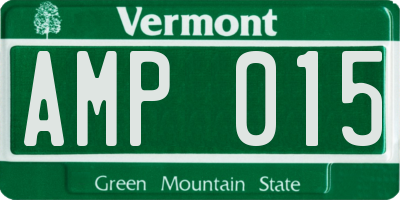 VT license plate AMP015