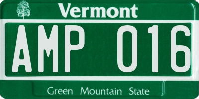 VT license plate AMP016