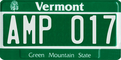 VT license plate AMP017