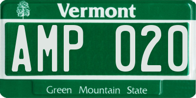 VT license plate AMP020
