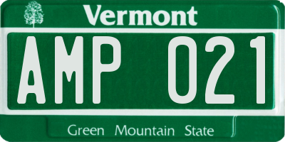 VT license plate AMP021