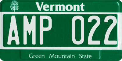 VT license plate AMP022