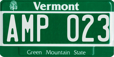 VT license plate AMP023
