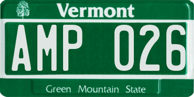VT license plate AMP026