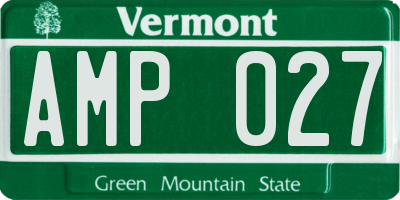 VT license plate AMP027