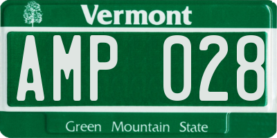 VT license plate AMP028