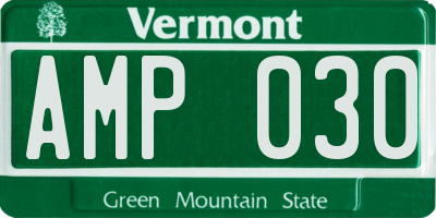 VT license plate AMP030