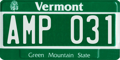 VT license plate AMP031