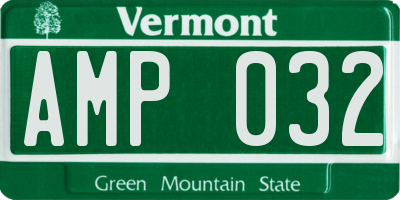VT license plate AMP032
