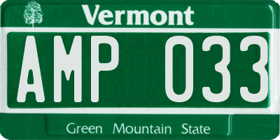 VT license plate AMP033