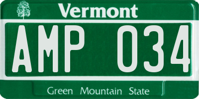 VT license plate AMP034