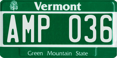 VT license plate AMP036
