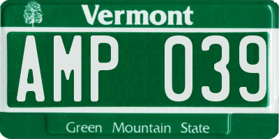 VT license plate AMP039