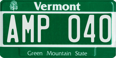 VT license plate AMP040