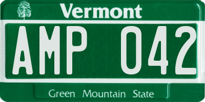 VT license plate AMP042