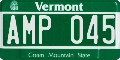 VT license plate AMP045