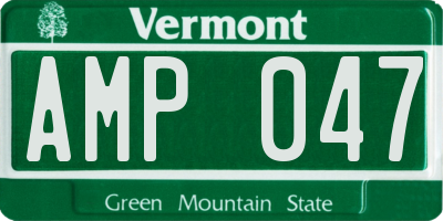 VT license plate AMP047
