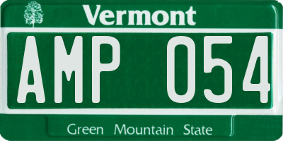 VT license plate AMP054