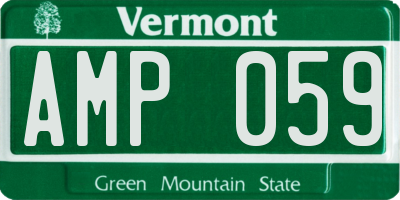 VT license plate AMP059