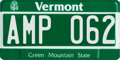 VT license plate AMP062