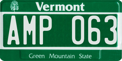VT license plate AMP063