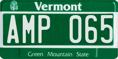 VT license plate AMP065
