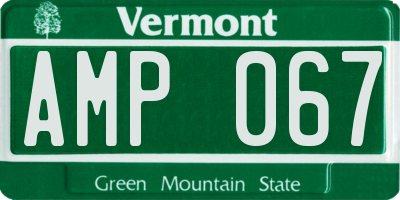 VT license plate AMP067