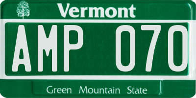 VT license plate AMP070