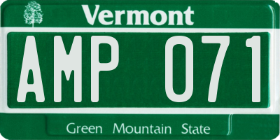 VT license plate AMP071