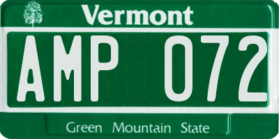 VT license plate AMP072