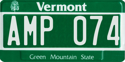 VT license plate AMP074