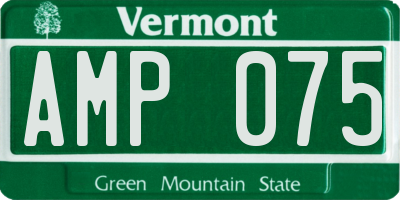 VT license plate AMP075