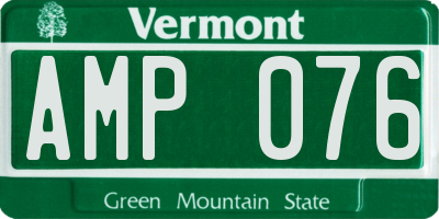 VT license plate AMP076