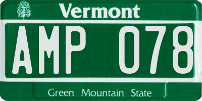 VT license plate AMP078