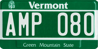 VT license plate AMP080