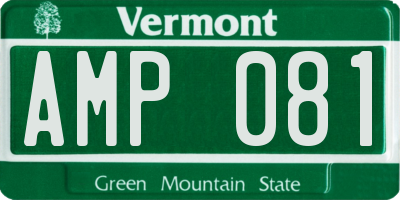 VT license plate AMP081