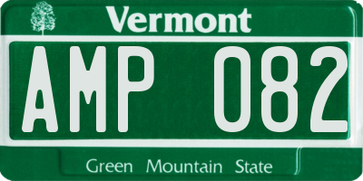 VT license plate AMP082
